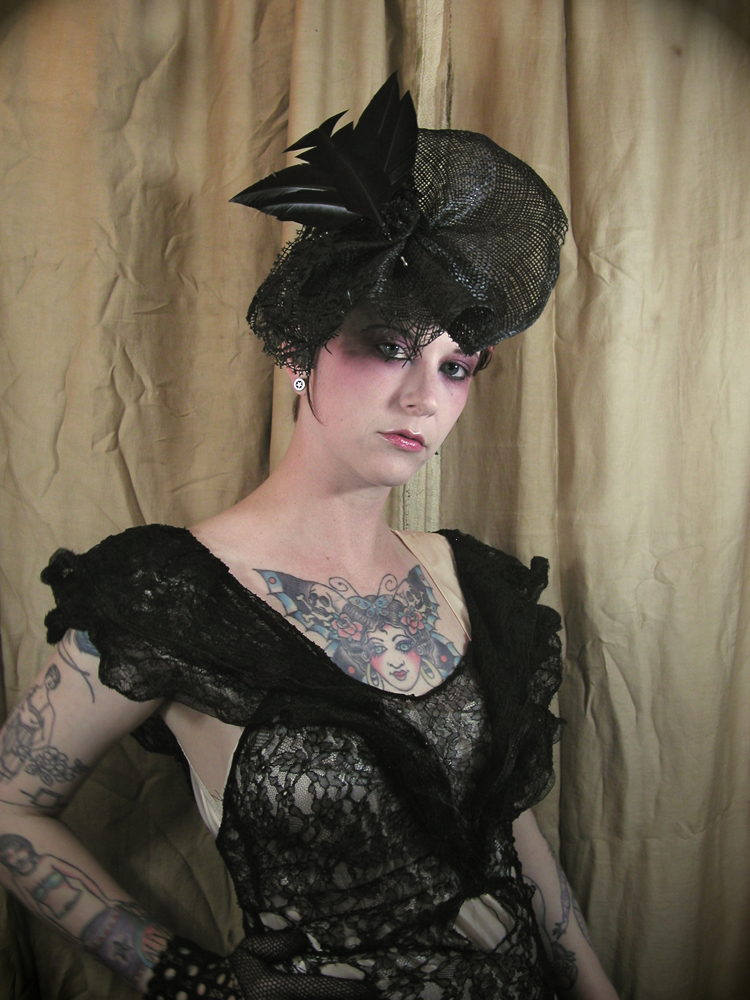 Female model photo shoot of LGLCoutureMillinery in SF Bay Area