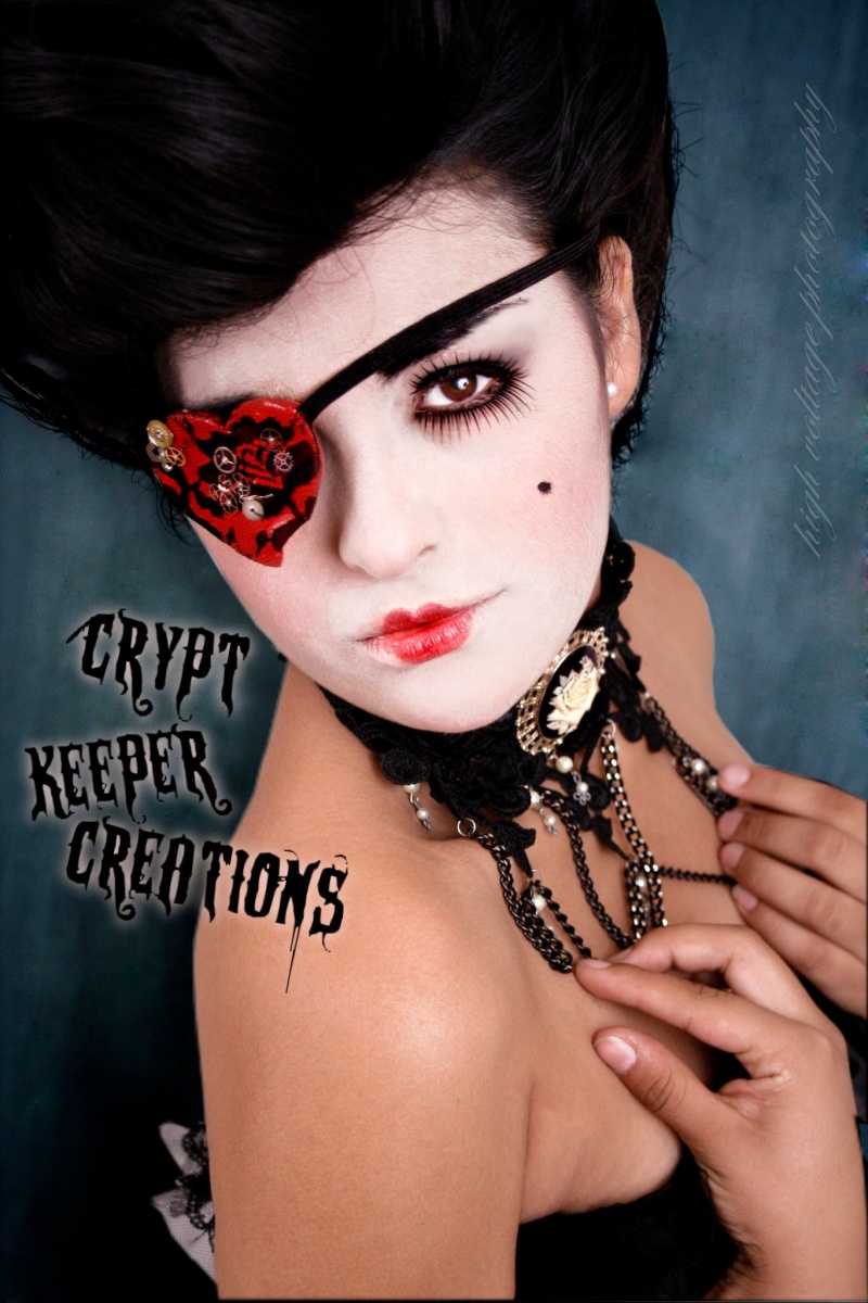Female model photo shoot of Crypt Keeper Creations by Hello Dirty, makeup by Christine Eakin