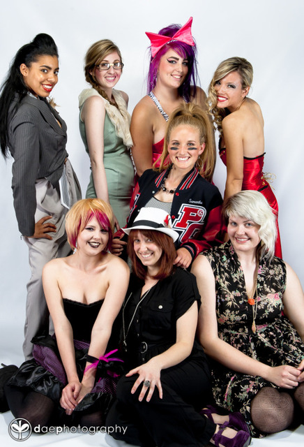 Female model photo shoot of Lace_Taylor, Winter May, Kristina Lindeberg, Cutthroat Kristina and Madison Kernen in CSUS