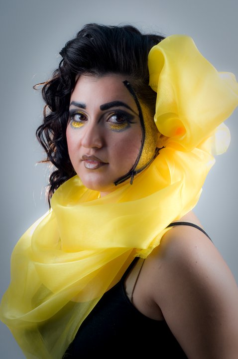 Female model photo shoot of sheereen make up