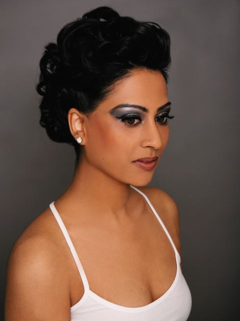 Female model photo shoot of CaptivateMUAH by Sathya in Yorkville Studio, hair styled by CaptivateMUAH by Sathya