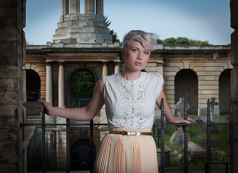 Male and Female model photo shoot of Martin C Photos and Ava Lawrence in West Brompton Cemetery, London