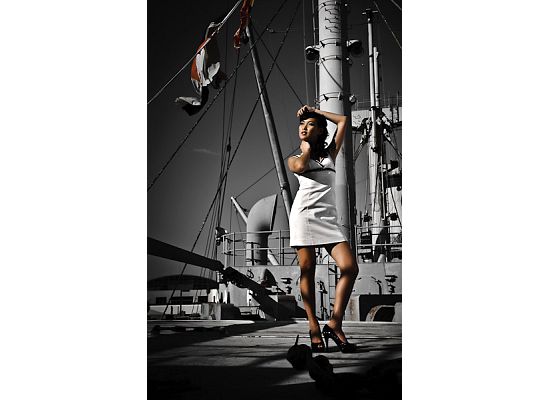 Female model photo shoot of Thao T in USS Victory Ship in Tampa, FL
