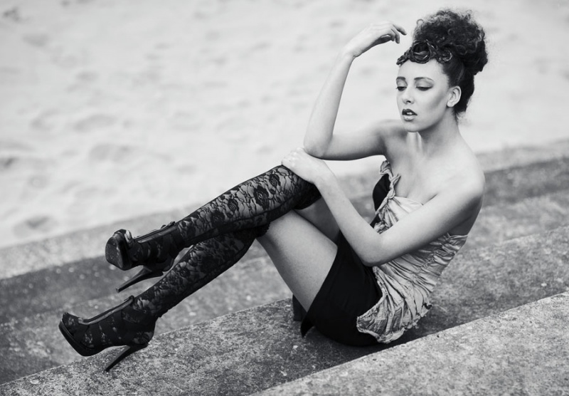 Female model photo shoot of Stefania Ottelli by Jakub Iwanicki, makeup by SylwiaDomagala