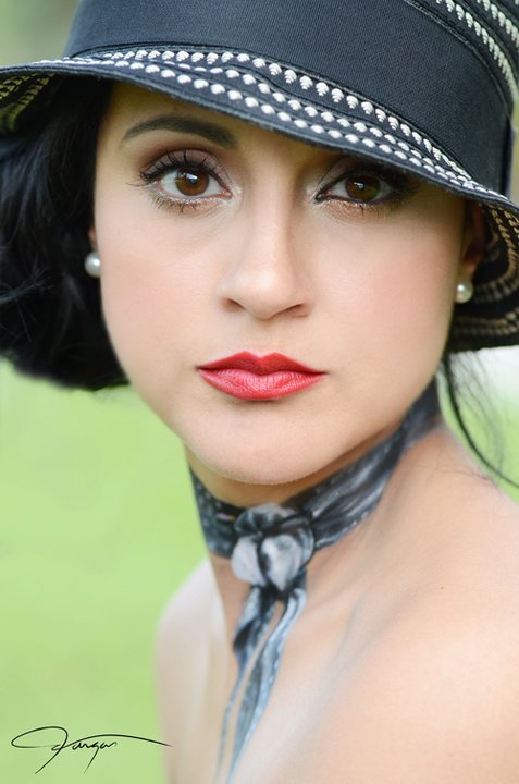 Female model photo shoot of Melisa G by VARGAS studios, makeup by Anabel Vargas Makeup , body painted by VARGAStheBodypainter