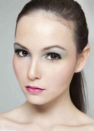 Female model photo shoot of alexandra make up in bangkok,