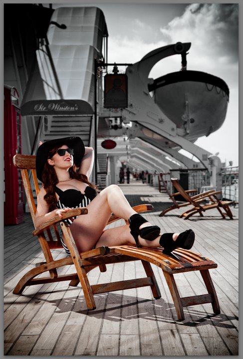 Female model photo shoot of Erin Micklow in Queen Mary, Long Beach, CA