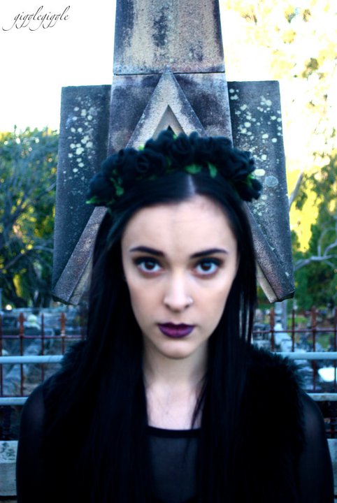 Female model photo shoot of Sarah Tea by GiggleGiggle in Toowong Cemetery, makeup by Sarah Gillham