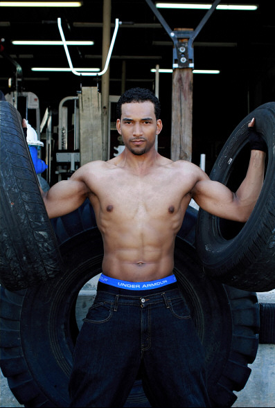 Male model photo shoot of Model Prince by mark andrade in Metroflex Gym Houston