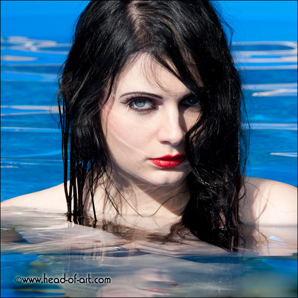 Male model photo shoot of head-of-art in Pool