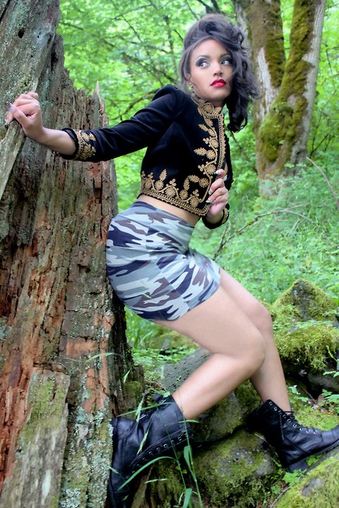 Female model photo shoot of Aspen  Capers in Multnomah Falls