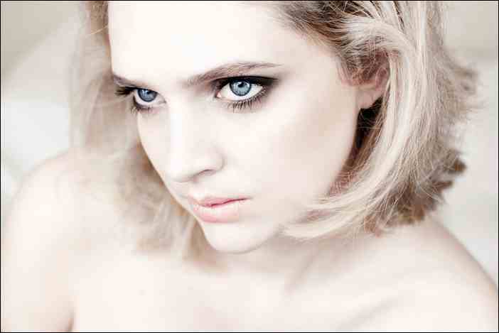 Female model photo shoot of Elle Andrews in London, makeup by Kristina Gasperas