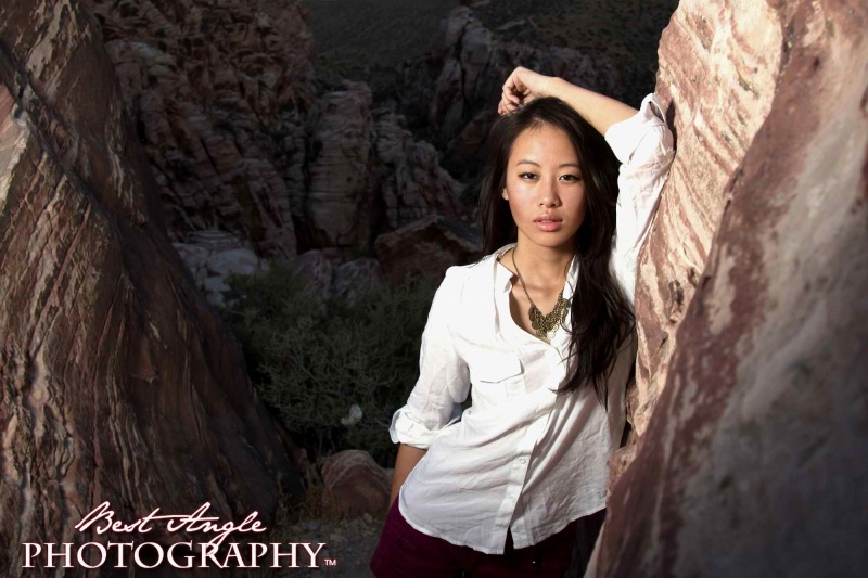 Female model photo shoot of HanhNguyen by JBUTLER in Red Rock Canyon - Las Vegas, NV
