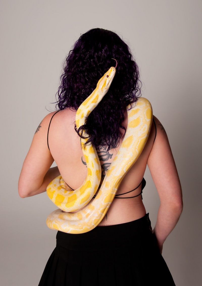 Male and Female model photo shoot of David K Headley and Joyias Snakes in SOPHA, Manchester NH