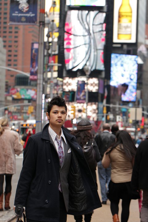 Male model photo shoot of LeRoi Prince in Times Square, NYC