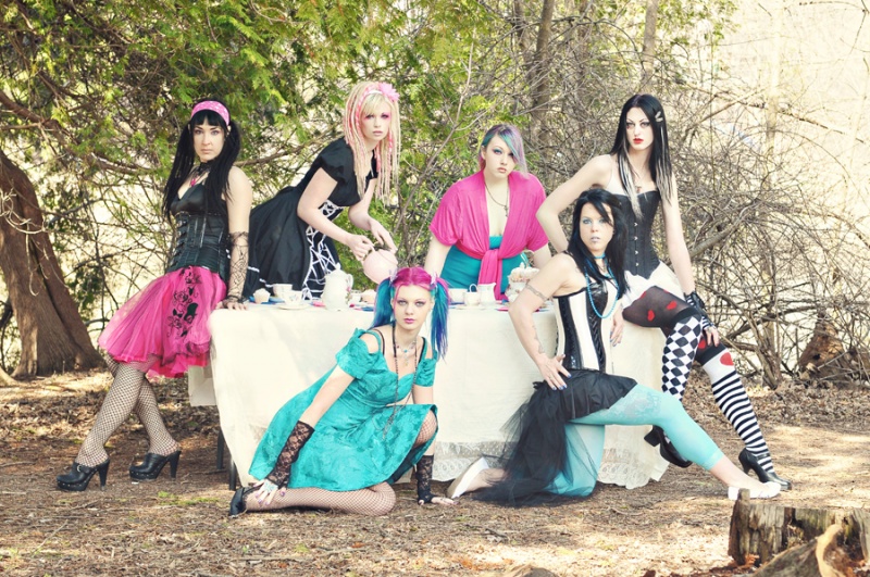 Female model photo shoot of Chelli - Angel Ashes, Dolly Daze, Lor Nyctophilia, Lady Katastrophic and Stacey Nothing