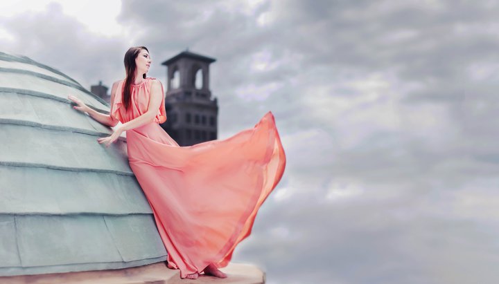 Female model photo shoot of AshleyRife in Fox Theatre roof top, ATL Ga