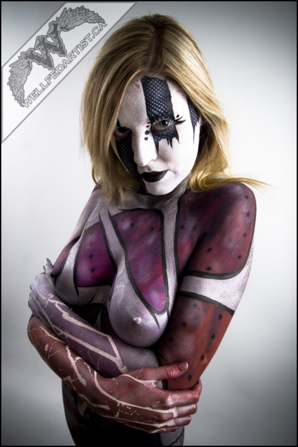 Male and Female model photo shoot of Wellfedartist Bodypaint and Hannah L Cameron in Ottawa, ON, Canada