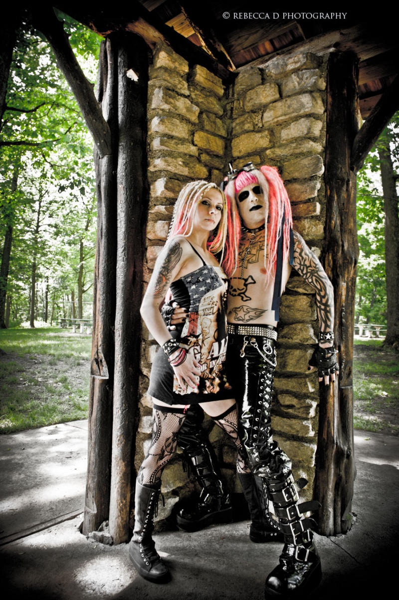 Male and Female model photo shoot of Rocky Doll and Blu3 by Dirt Road Pictures in Mt Airy Forest Cincinnati, OH