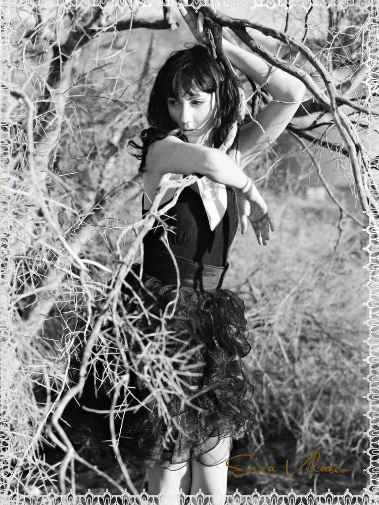 Female model photo shoot of Erica Velasco Photog in Phoenix desert