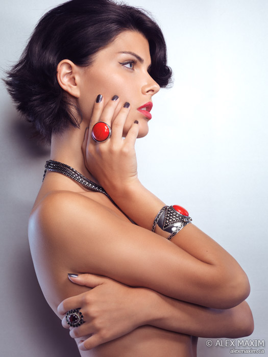 Female model photo shoot of Kassandra Merritt by AlexMaxim in Toronto, makeup by Delia Lupan