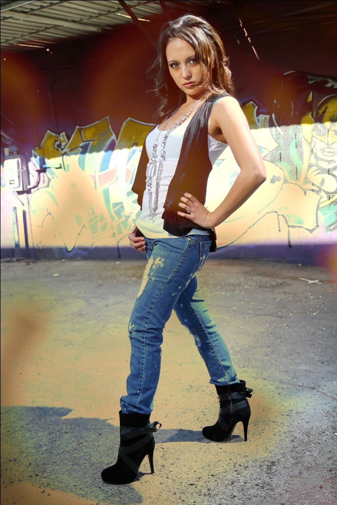 Female model photo shoot of Kristy Green in downtown las vegas, nv