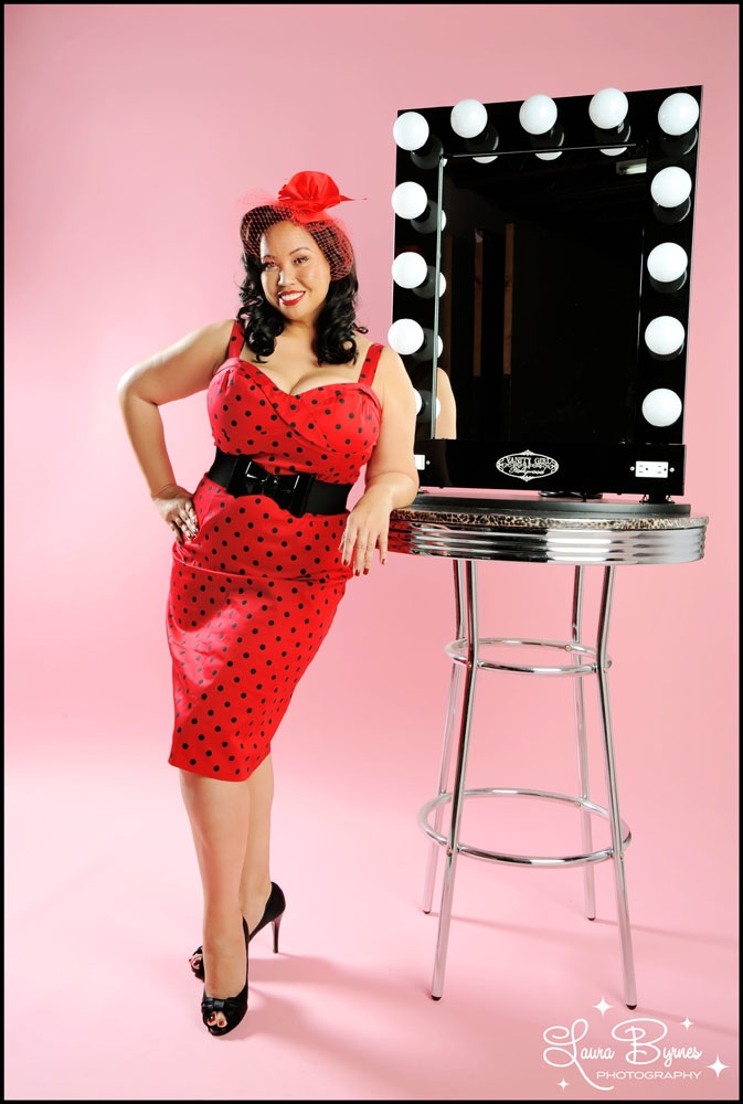 Female model photo shoot of Maxine T in Pinup Girl Clothing