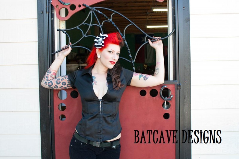 Female model photo shoot of Batcave Designs in Bexar Bones