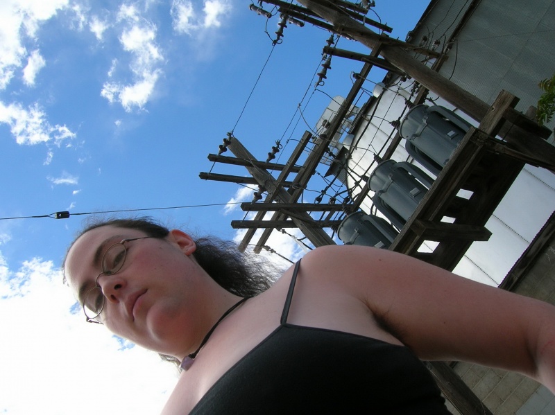 Female model photo shoot of Willow Hawk by nYghtHawk Photography  in Under the powerlines
