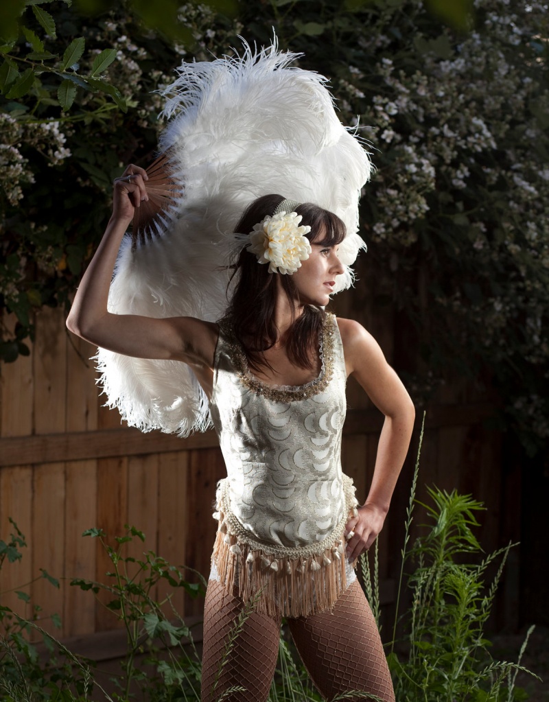 Female model photo shoot of feral fabrications in oakland, CA