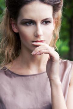 Female model photo shoot of Jasmina Make-Up Artist in London