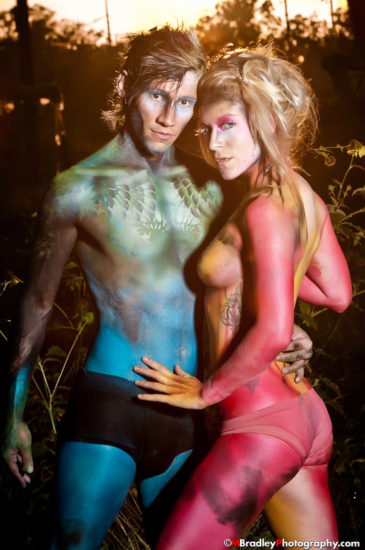 Female and Male model photo shoot of Saturna Fire and Kung Fu Jordan by Mark Bradley Miller, makeup by RCC Creations