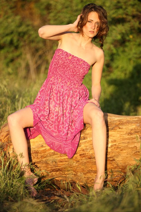 Female model photo shoot of Kaley Monte in San Joaquin River