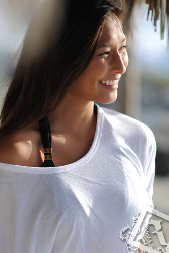 Female model photo shoot of Fresh Fashun in La Jolla Wind & Sea
