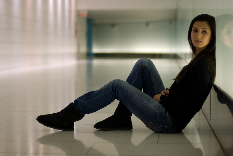 Female model photo shoot of Acsi LV  in Montreal Underground