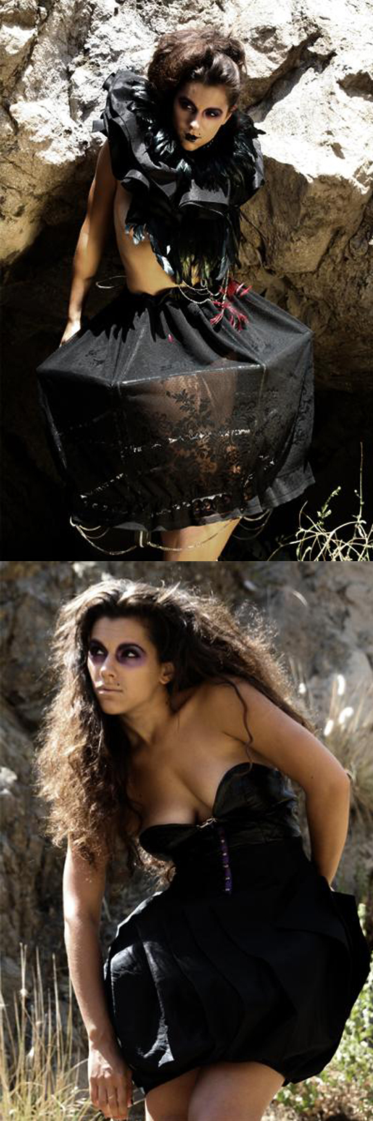 Female model photo shoot of 1AM Antonia Marguerite in Bronson caves... AKA the original batman series caves, clothing designed by 1AM Antonia Marguerite