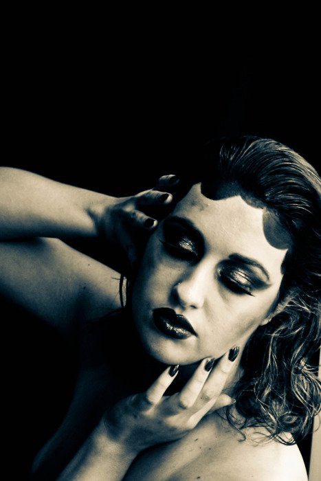Female model photo shoot of Sheridan T, makeup by Paula Lanzador
