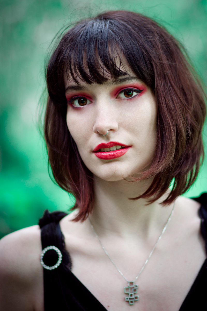 Female model photo shoot of Aderyn Inkhart by RavenBlakh Photography, makeup by Tara Arnold