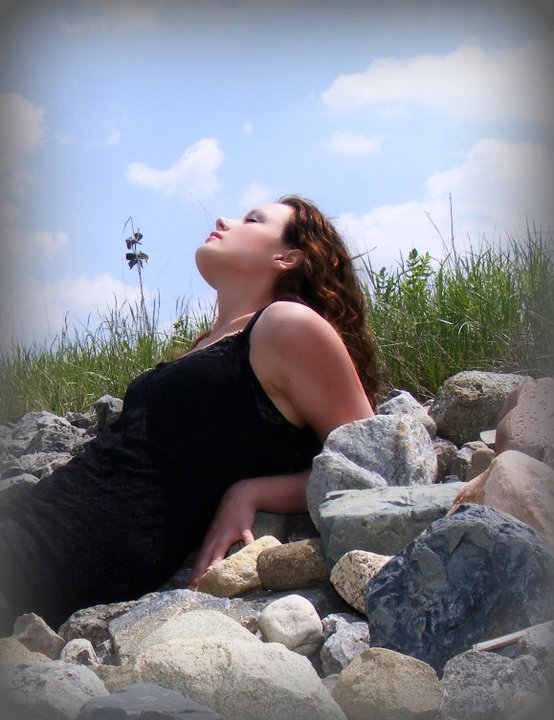 Female model photo shoot of BrandiN by kenny beverly in Rocks