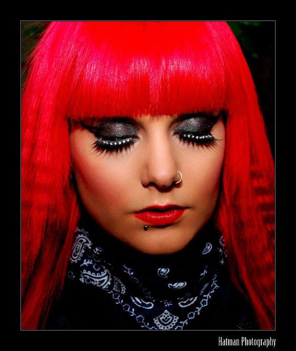 Female model photo shoot of Mad Hatter Make Up and RebekahFlower in Castleton