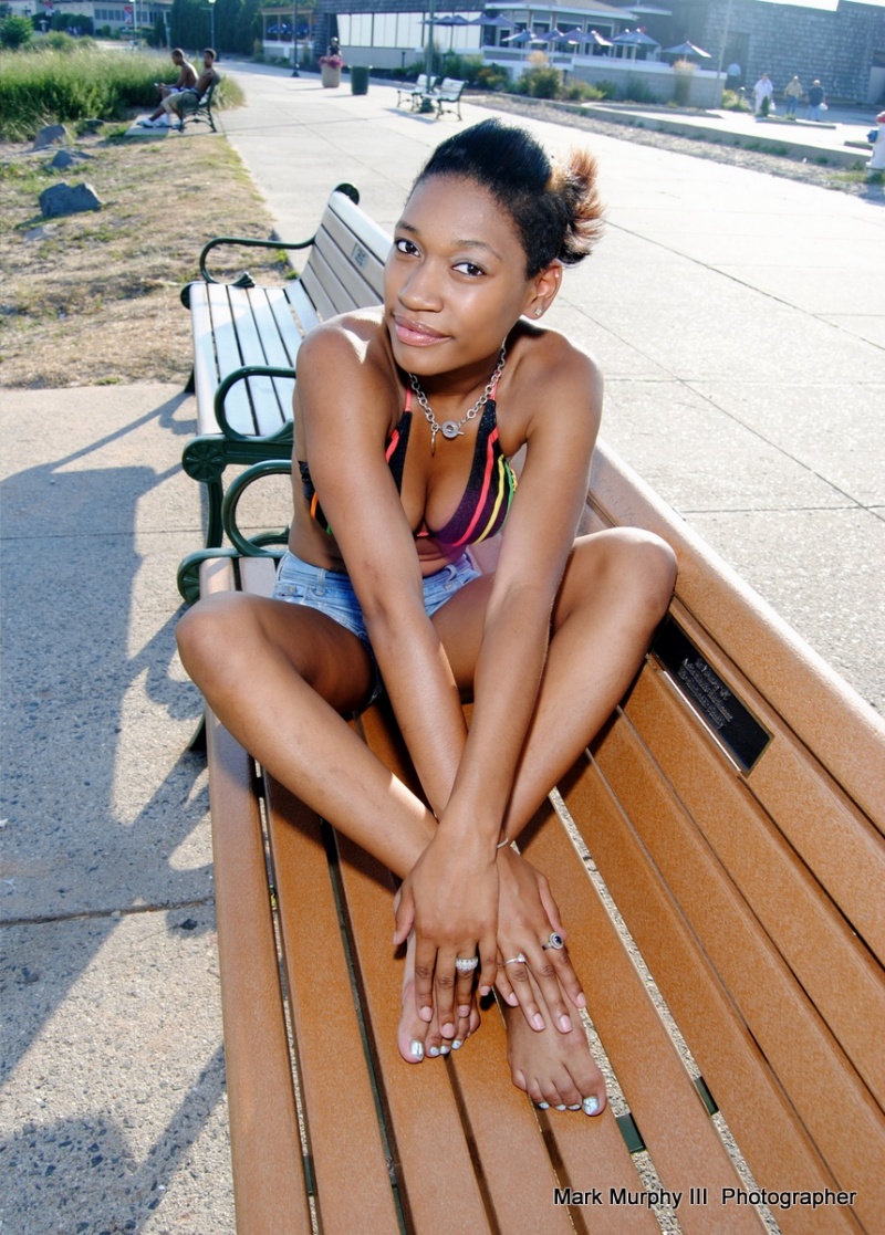 Female model photo shoot of Lenisha Saunders by Mark Murphy III in West Haven Beach!