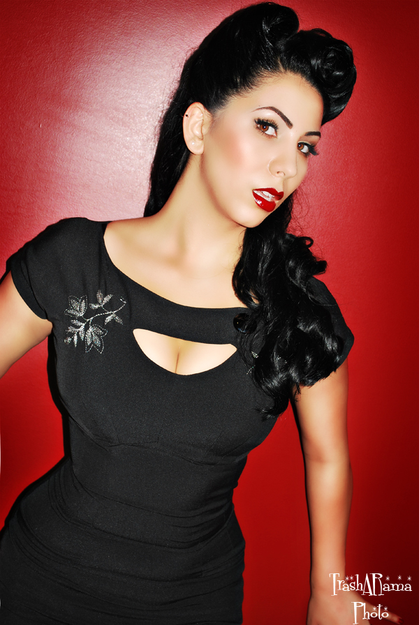 Female model photo shoot of Kitty Sixtyfour by She Devil Pin Ups