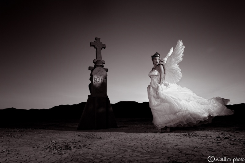 Male and Female model photo shoot of JLim Photography and Jolene Hexx in Dry Lake bed- Nelson, NV.