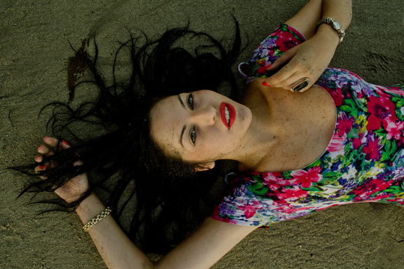 Female model photo shoot of Nicolette Joyce in Santa Monica Beach, California