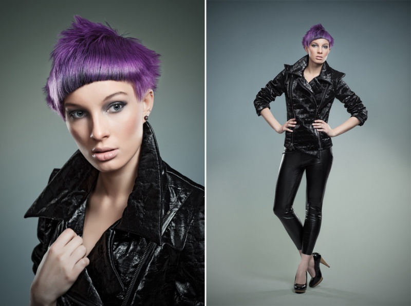 Female model photo shoot of fluorescence in Katowice