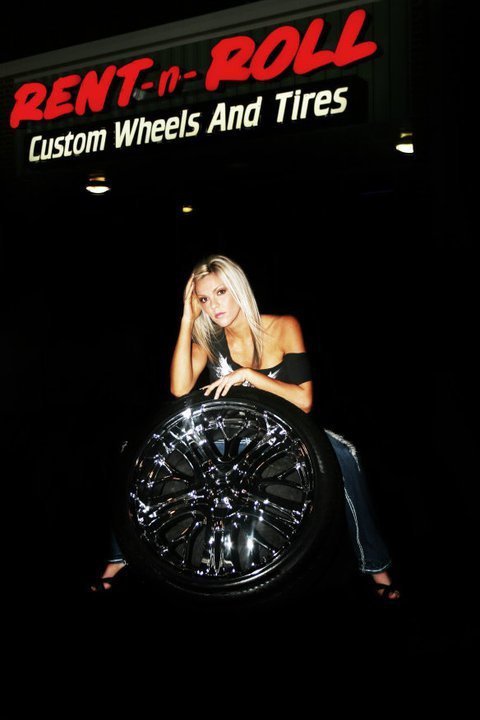 Female model photo shoot of Alicia Gulley in Rent n Roll Custom Wheel and Tires
