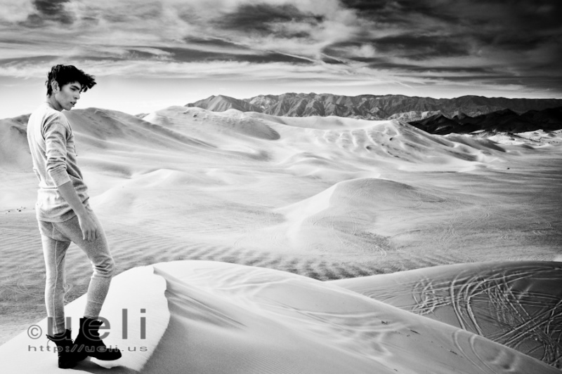 Male model photo shoot of Ulric Giezendanner and Joseph_Miller in Dumont Sand Dunes, California