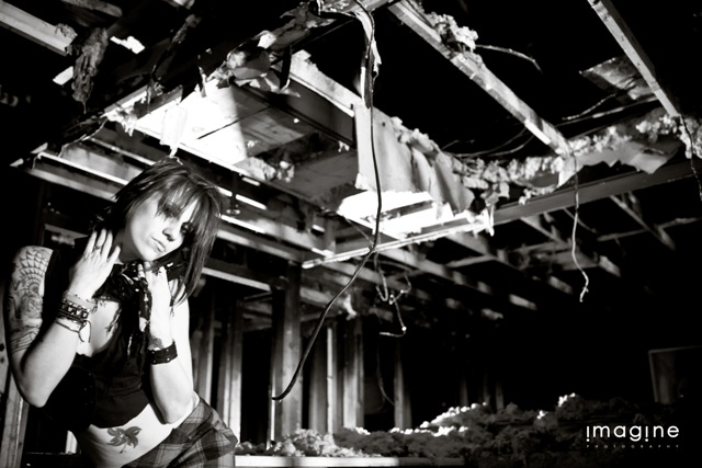 Female model photo shoot of Jessenia Fernandez by Adam Trujillo in Old burnt down abandoned house!!