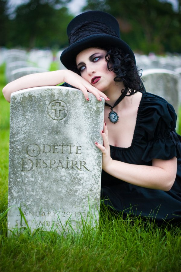 Female model photo shoot of OdetteDespairr in Greenlawn