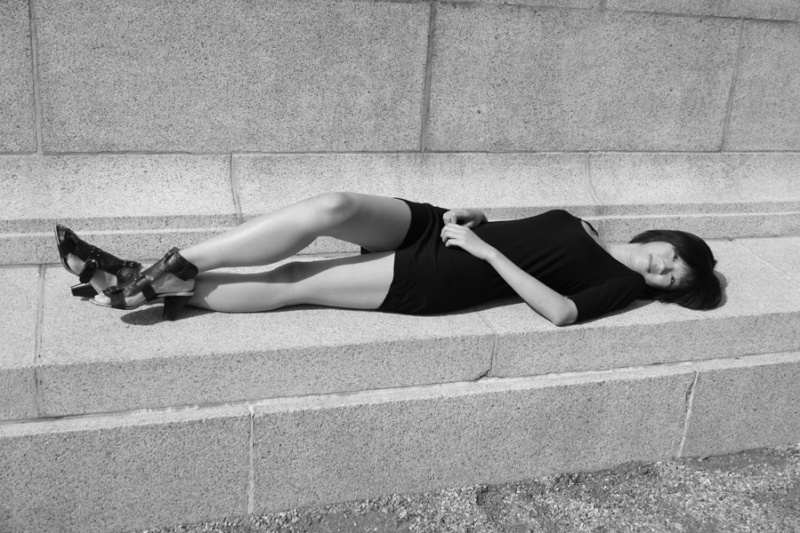 Female model photo shoot of Bettyy Wang in Central Memorial Park, Calgary
